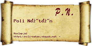 Poli Nátán névjegykártya